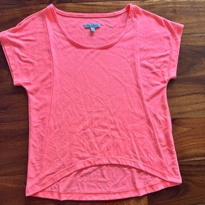 Charlotte Russe coral longer crop shirt XS
